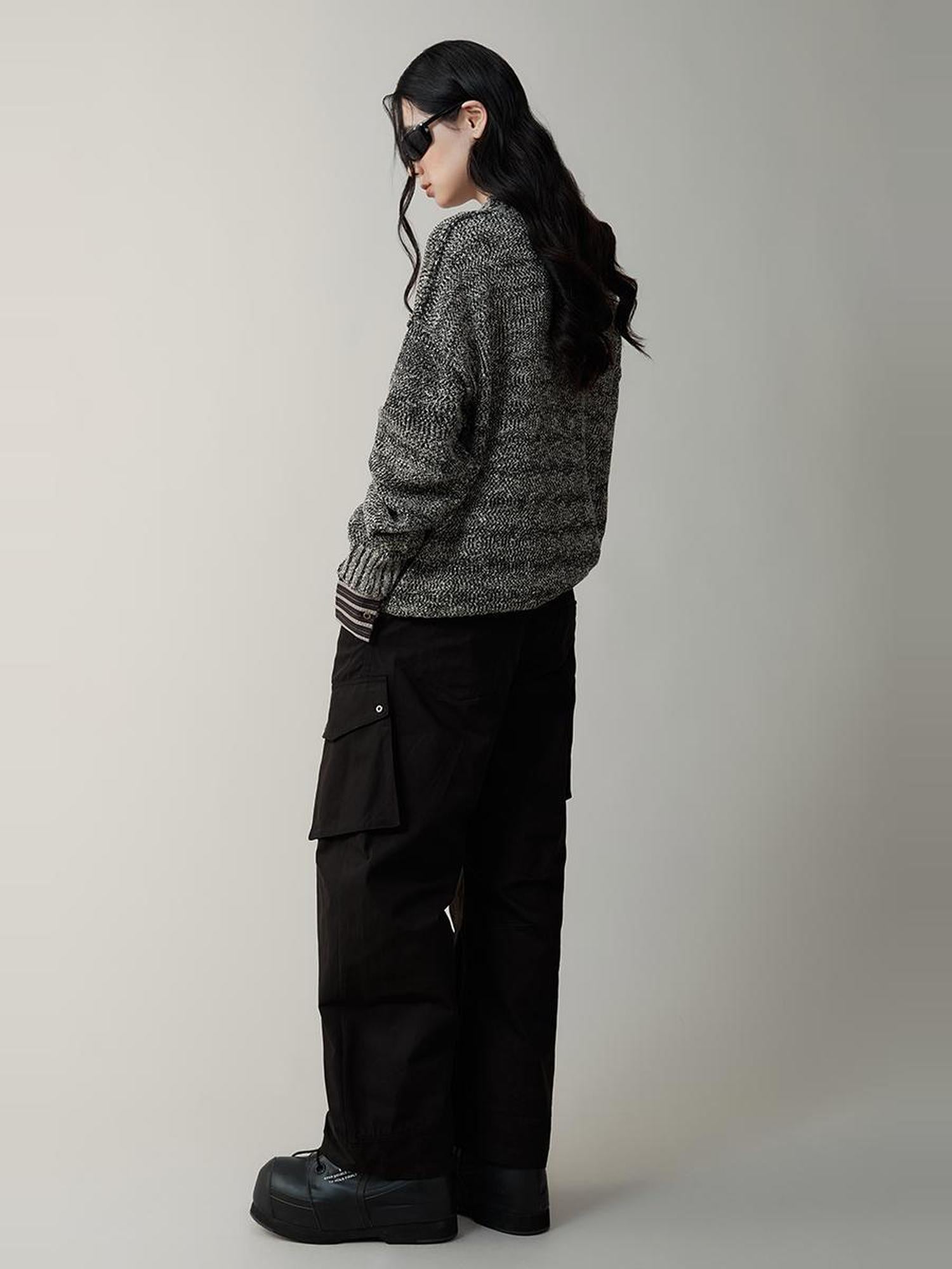 AnnoMundi Striped Relaxed Fit Round Neck Sweater