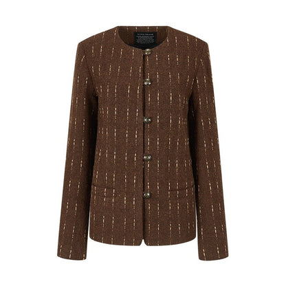 AnnoMundi_Striped_Textured_High_Neck_Cinched_Waist_Women&
