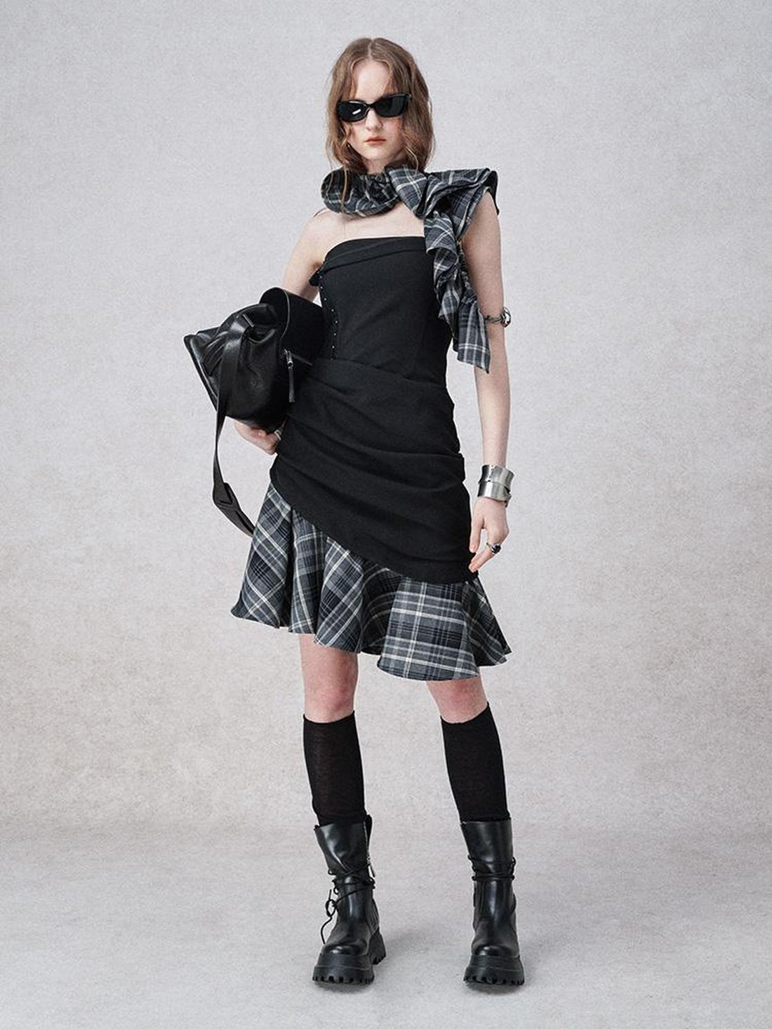 AnnoMundi Tartan A Line Mini Dress With Adjustable Straps