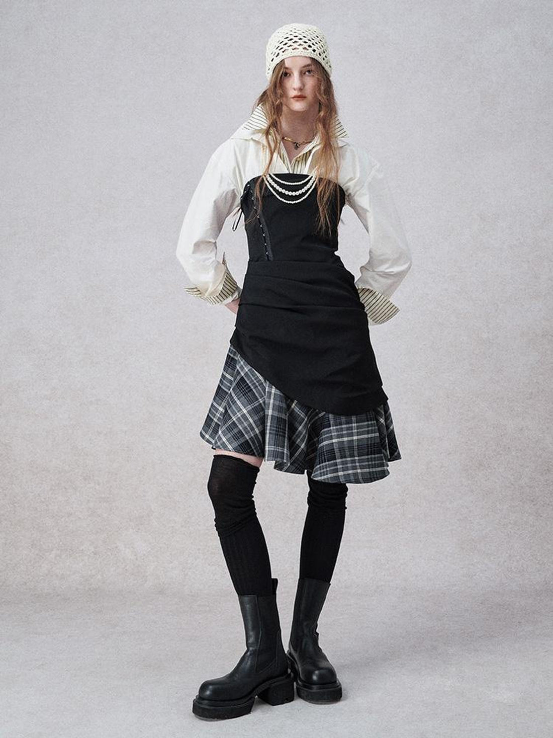 AnnoMundi Tartan A Line Mini Dress With Adjustable Straps