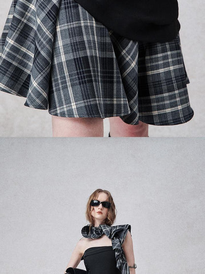 AnnoMundi Tartan A Line Mini Dress With Adjustable Straps