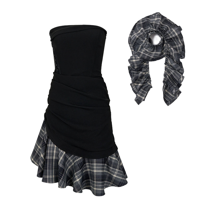 AnnoMundi_Tartan_A_Line_Mini_Dress_With_Adjustable_Straps_MISSTT
