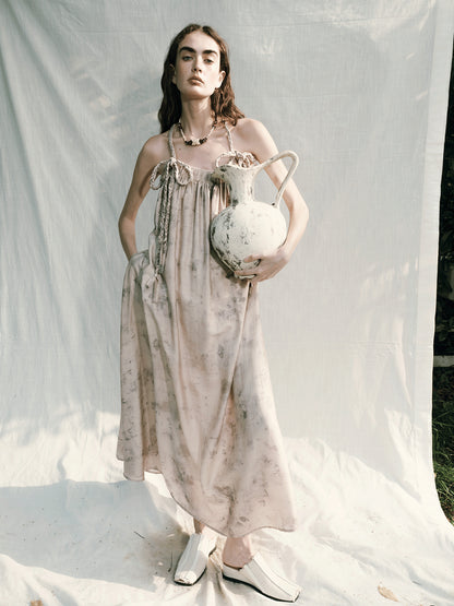 AnnoMundi Tea Stained Lyocell Vacation Slip Dress