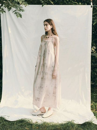 AnnoMundi Tea Stained Lyocell Vacation Slip Dress