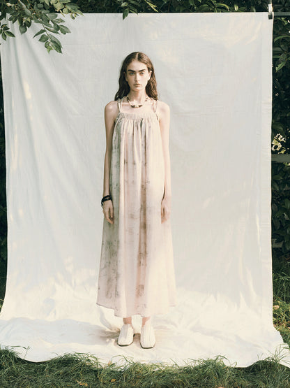AnnoMundi Tea Stained Lyocell Vacation Slip Dress