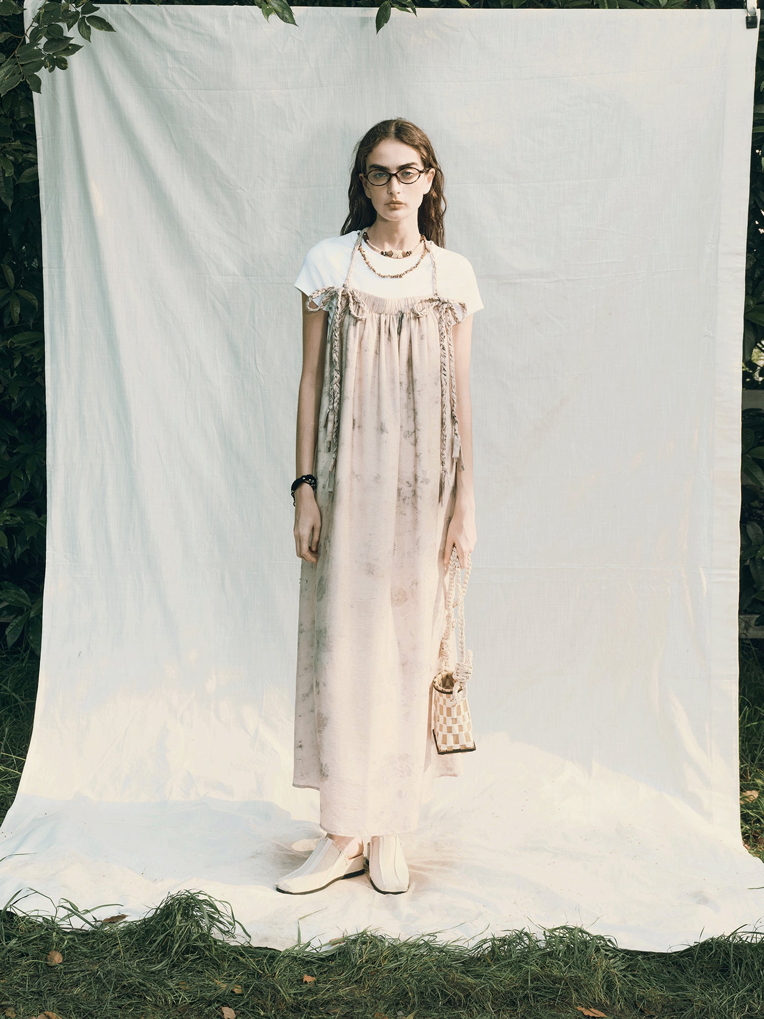 AnnoMundi Tea Stained Lyocell Vacation Slip Dress