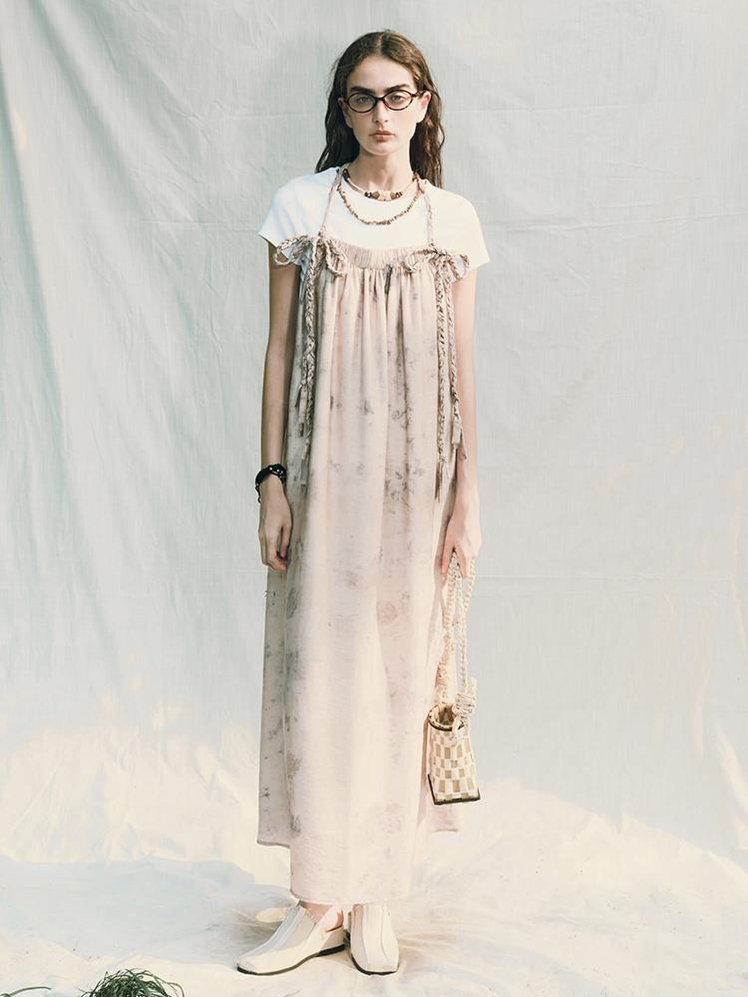 AnnoMundi Tea Stained Lyocell Vacation Slip Dress