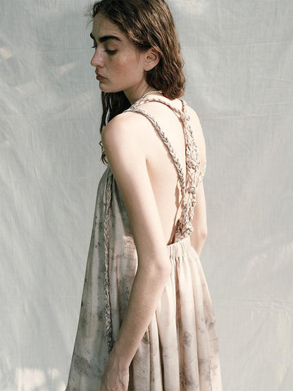 AnnoMundi Tea Stained Lyocell Vacation Slip Dress