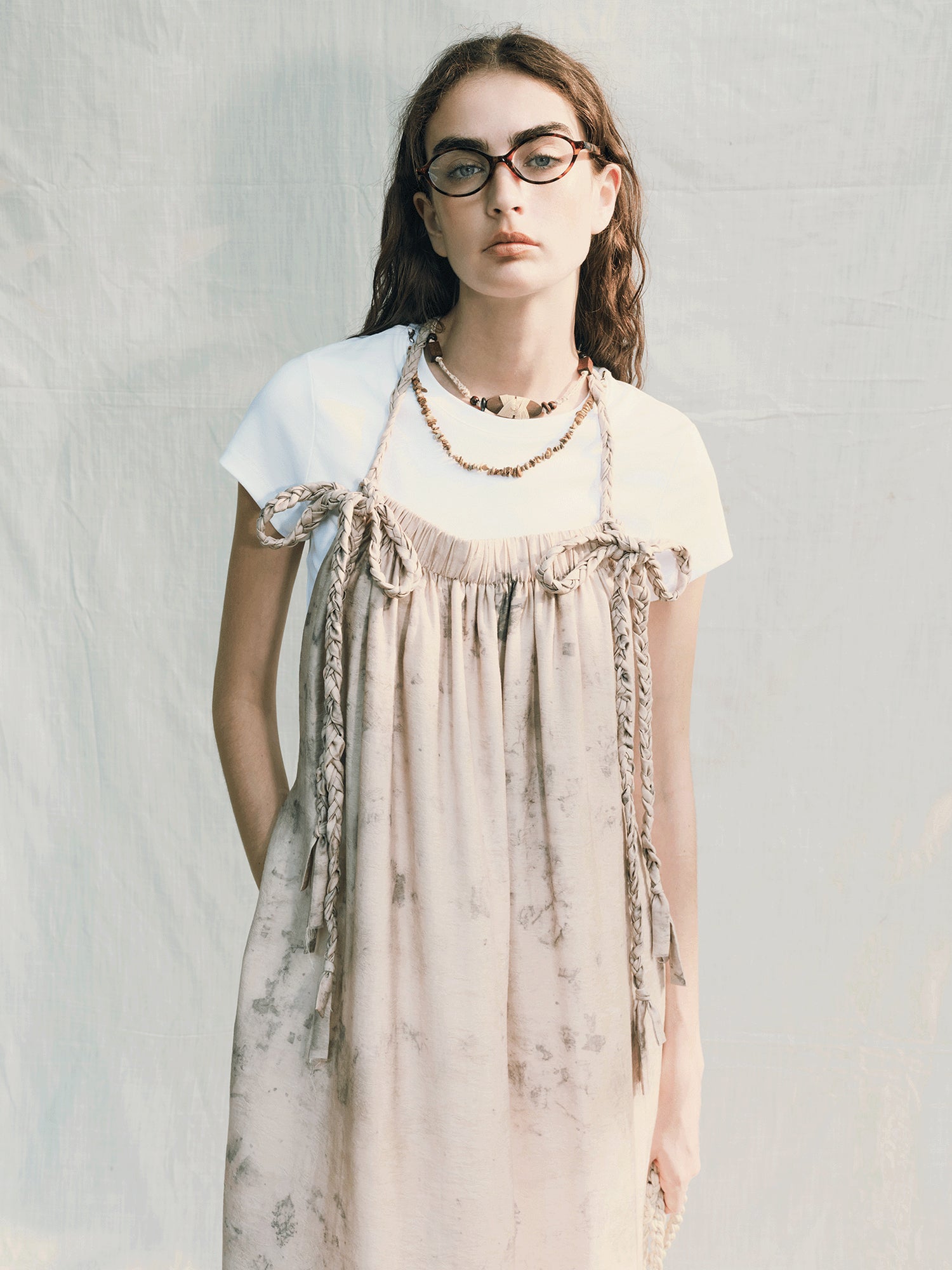 AnnoMundi Tea Stained Lyocell Vacation Slip Dress