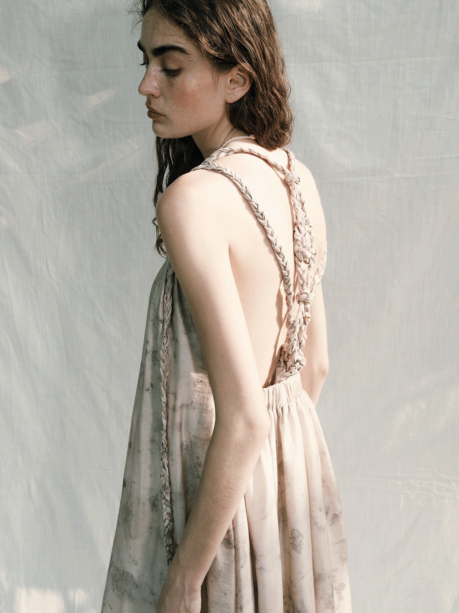 AnnoMundi Tea Stained Lyocell Vacation Slip Dress