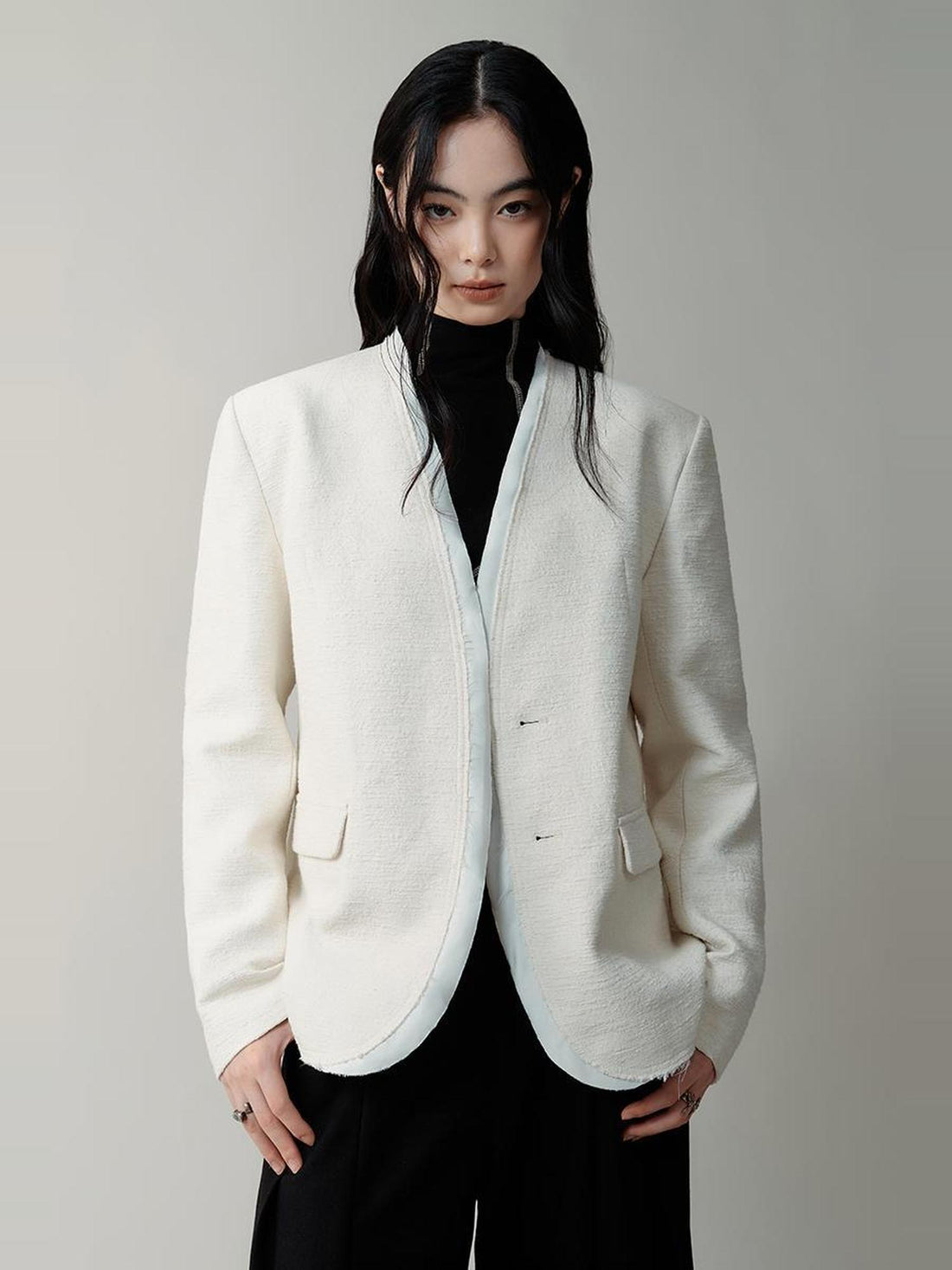 AnnoMundi Textured Arc Panel Blazer