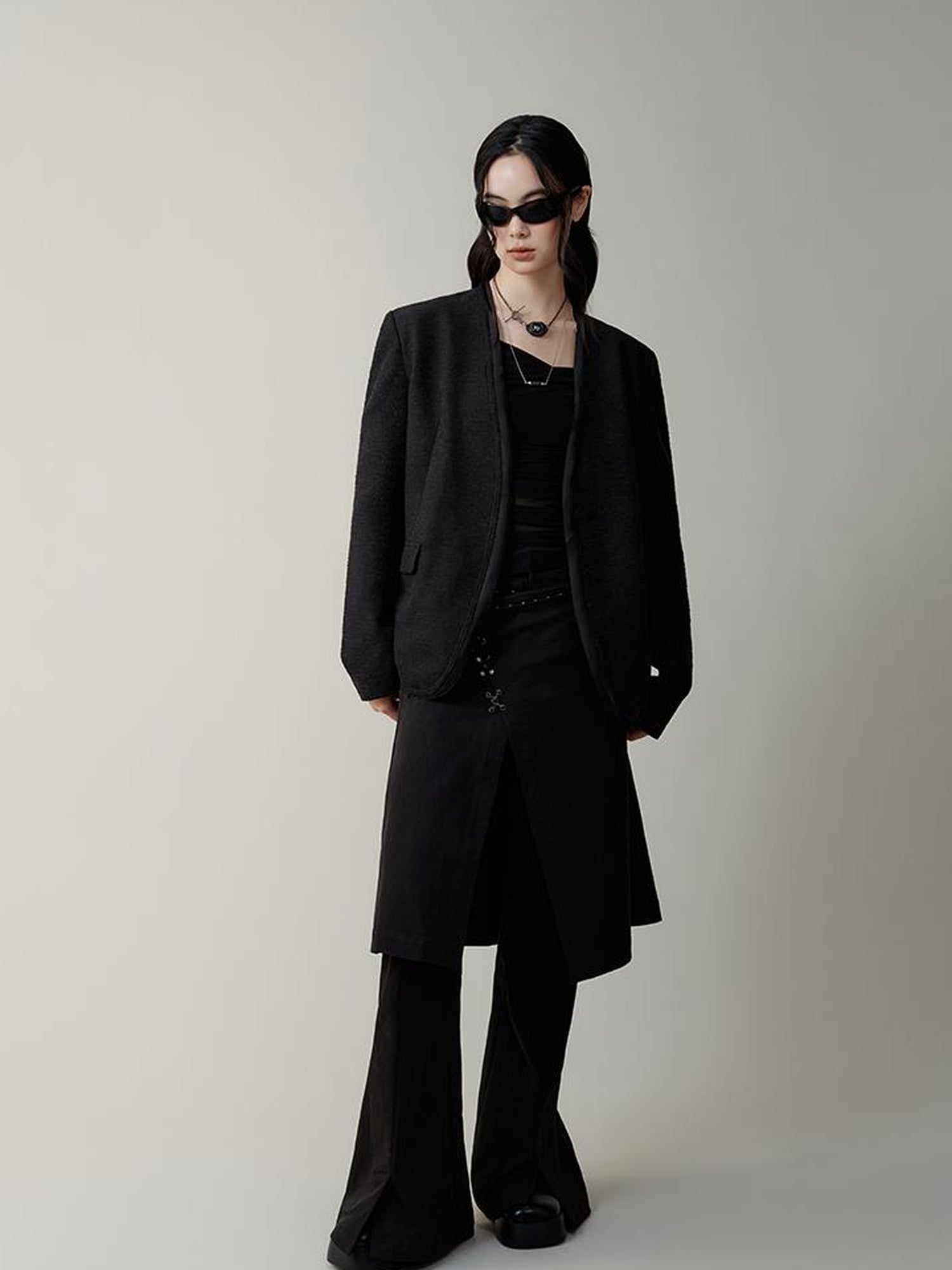 AnnoMundi Textured Arc Panel Blazer