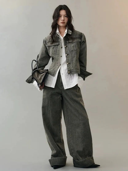 AnnoMundi Textured Bird Button Asymmetric Shirt Shirts