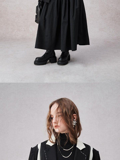AnnoMundi Textured Contrast Blazer With Asymmetric Seaming