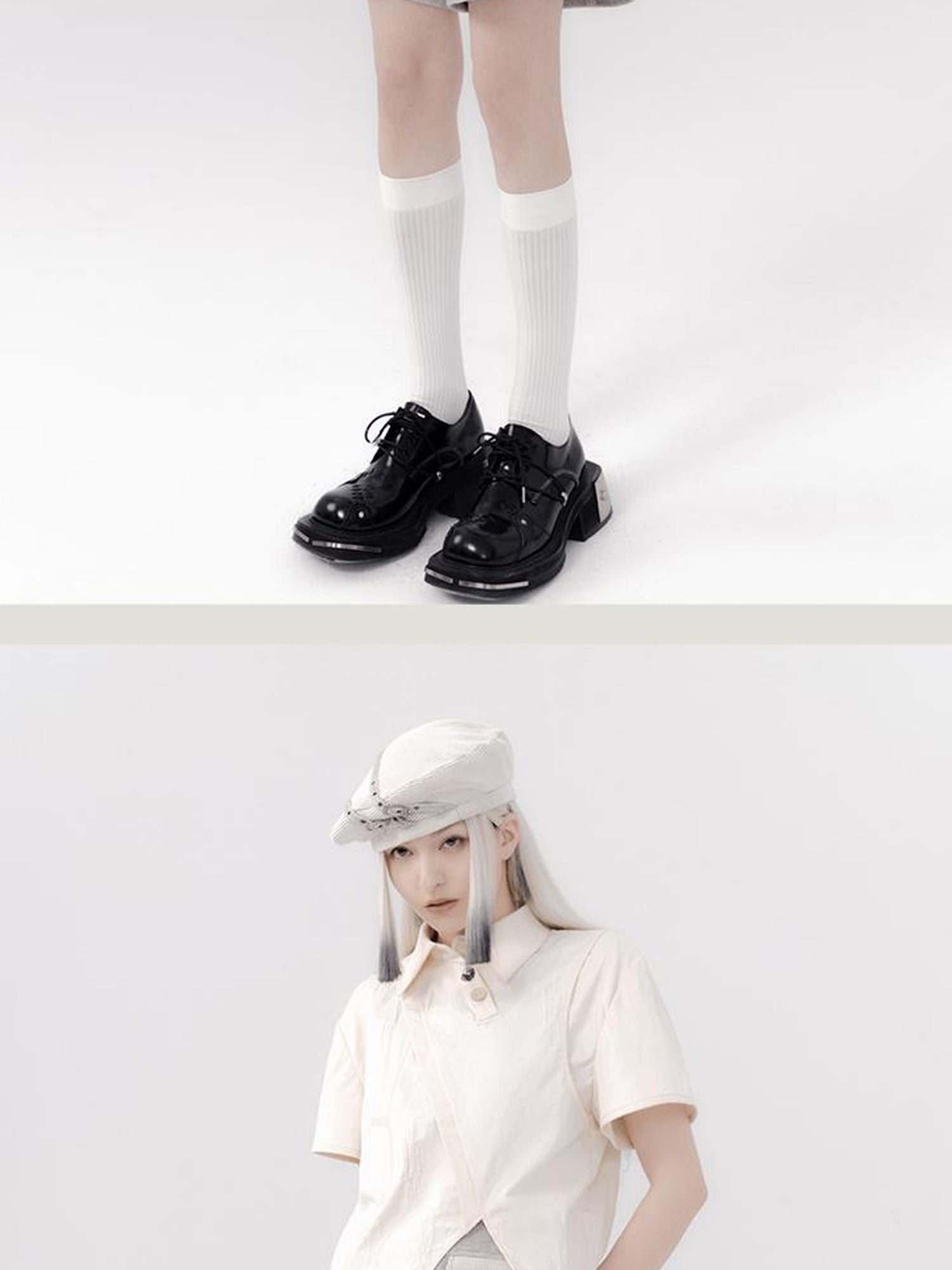 AnnoMundi Textured Cotton Shirt And Pleated Skirt Set