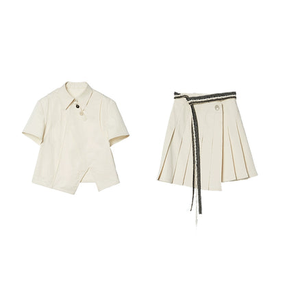 AnnoMundi_Textured_Cotton_Shirt_And_Pleated_Skirt_Set_MISSTT