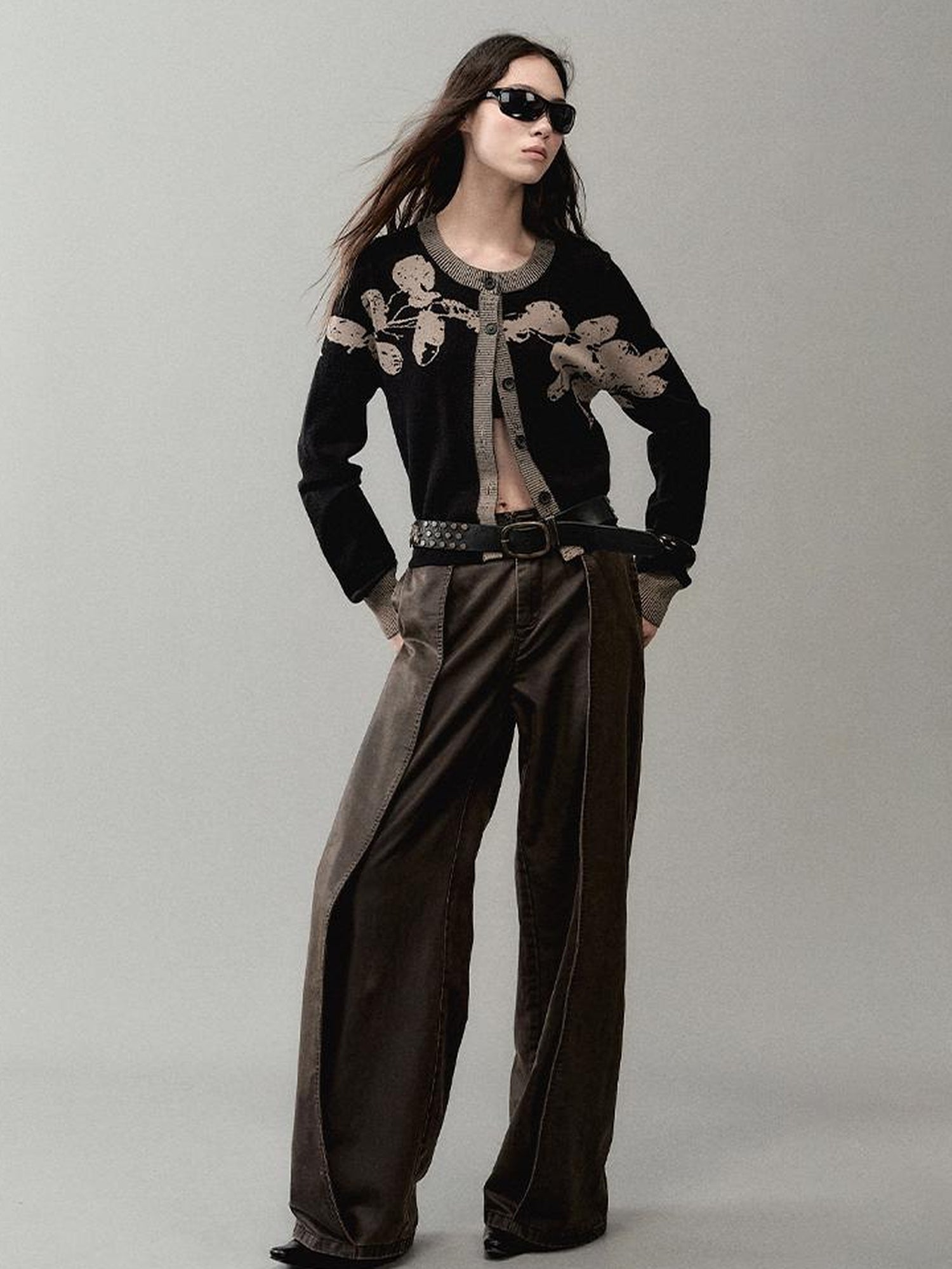 AnnoMundi Textured Floral Knit Cardigan
