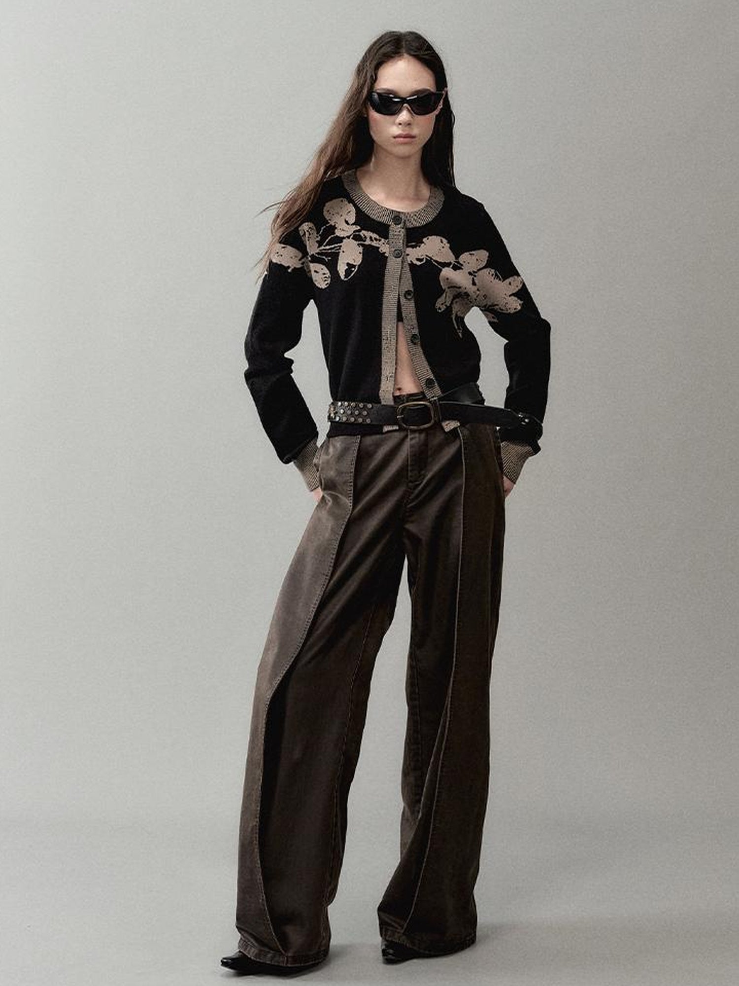 AnnoMundi Textured Floral Knit Cardigan