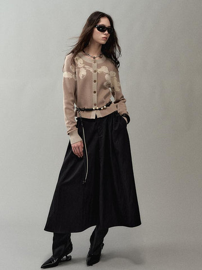 AnnoMundi Textured Floral Knit Cardigan