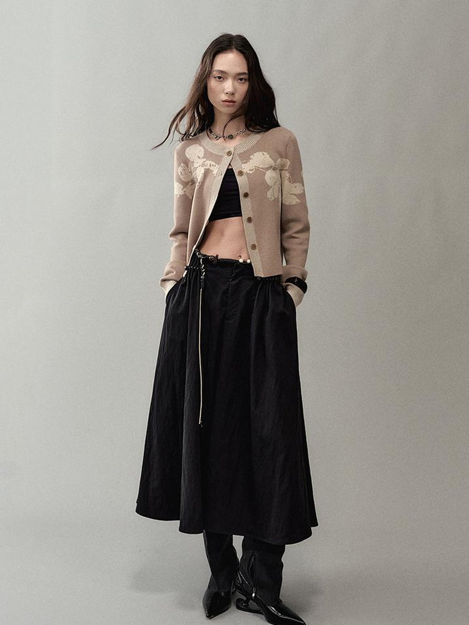 AnnoMundi Textured Floral Knit Cardigan