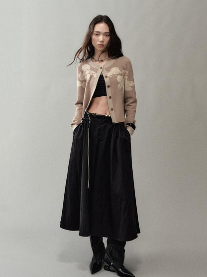 AnnoMundi Textured Floral Knit Cardigan