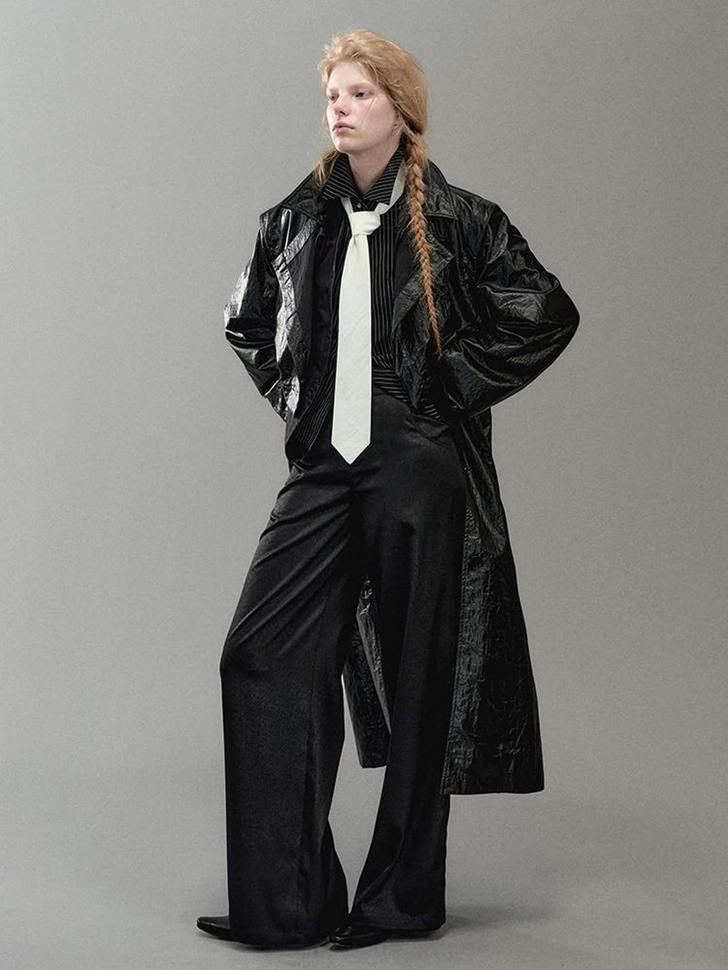 AnnoMundi Textured Glitter Split Hem Trousers With Detachable Skirt