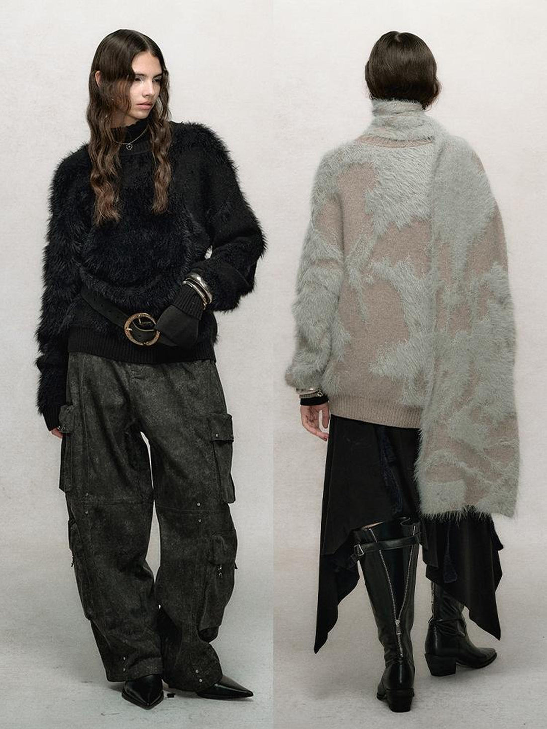 AnnoMundi Textured Knit Sweater With Irregular Jacquard Pattern