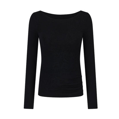 AnnoMundi_Textured_Knit_Top_In_Black_And_White_V-neck_T-shirt_Long_Sleeve_MISSTT