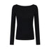 AnnoMundi_Textured_Knit_Top_In_Black_And_White_V-neck_T-shirt_Long_Sleeve_MISSTT