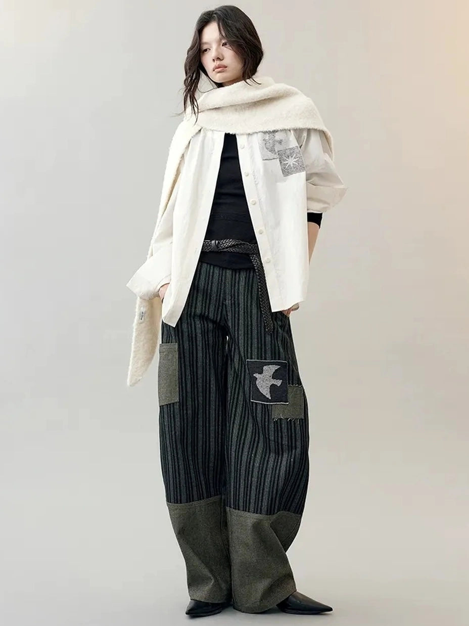 AnnoMundi Textured Knit Top In Black And White V-neck T-shirt Long Sleeve Cardigan