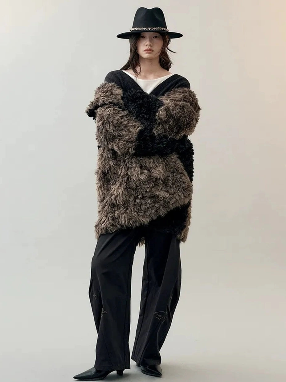 AnnoMundi Textured Knit Top In Black And White V-neck T-shirt Long Sleeve Cardigan