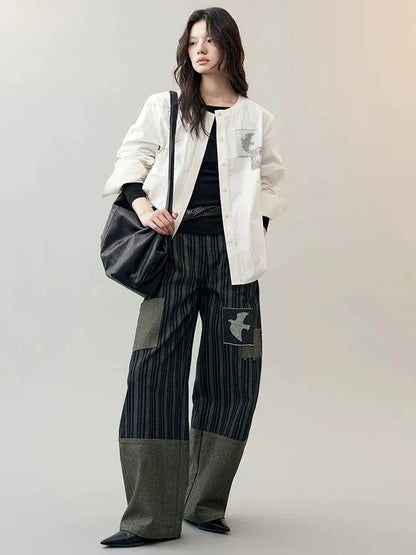 AnnoMundi Textured Knit Top In Black And White V-neck T-shirt Long Sleeve Cardigan