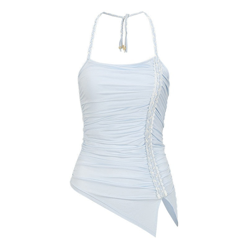 AnnoMundi_Textured_Pleated_Ruched_Side_Tie_Halter_Women&