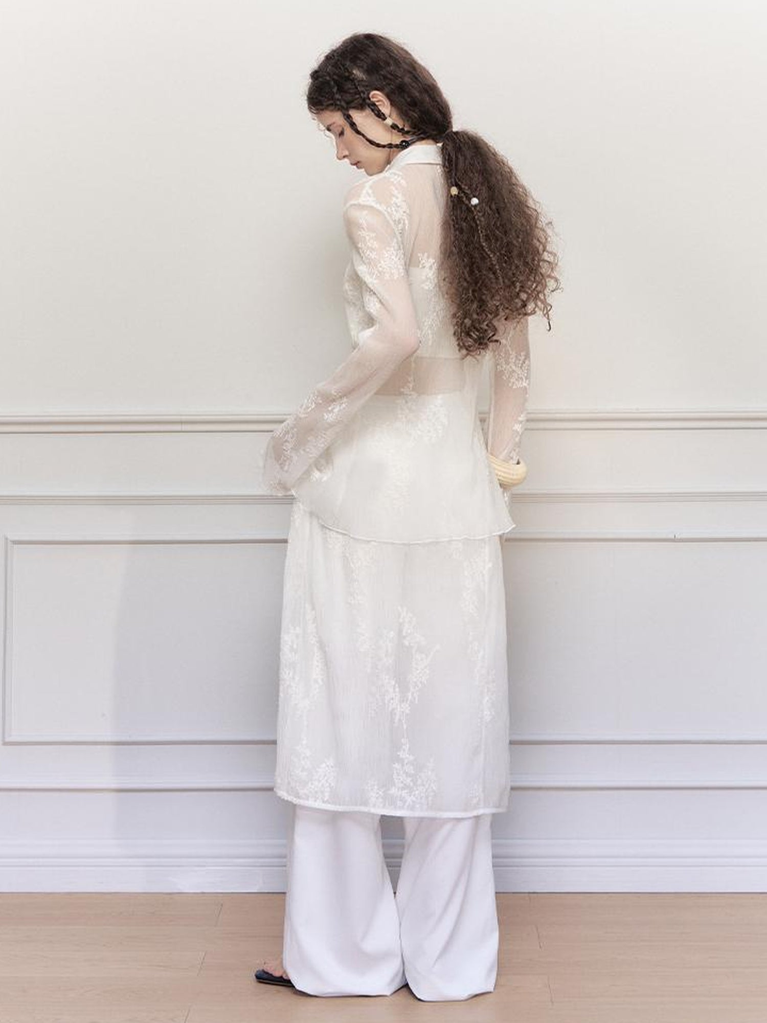 AnnoMundi Textured Sheer Linen Look Sun Shirt