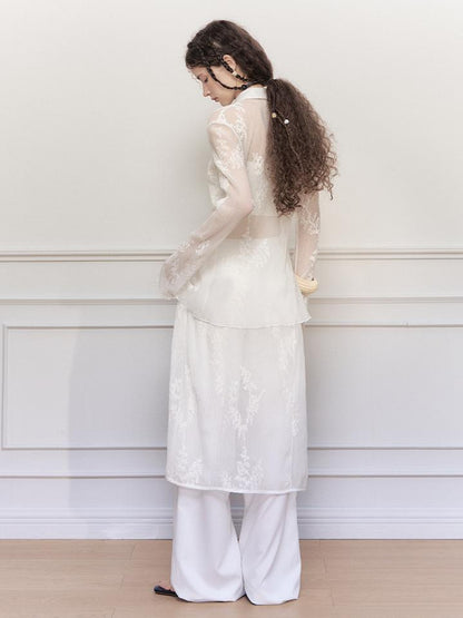 AnnoMundi Textured Sheer Linen Look Sun Shirt
