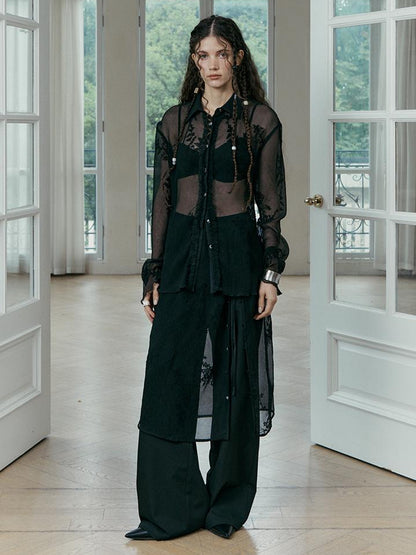 AnnoMundi Textured Sheer Linen Look Sun Shirt