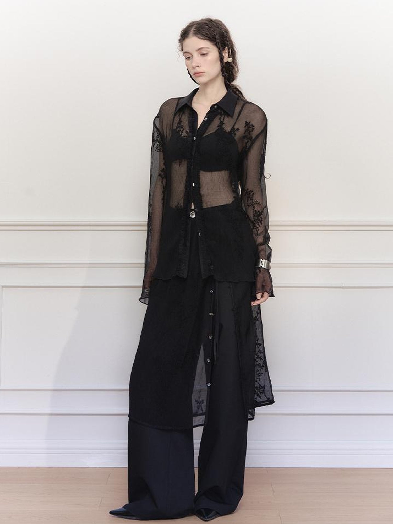 AnnoMundi Textured Sheer Linen Look Sun Shirt