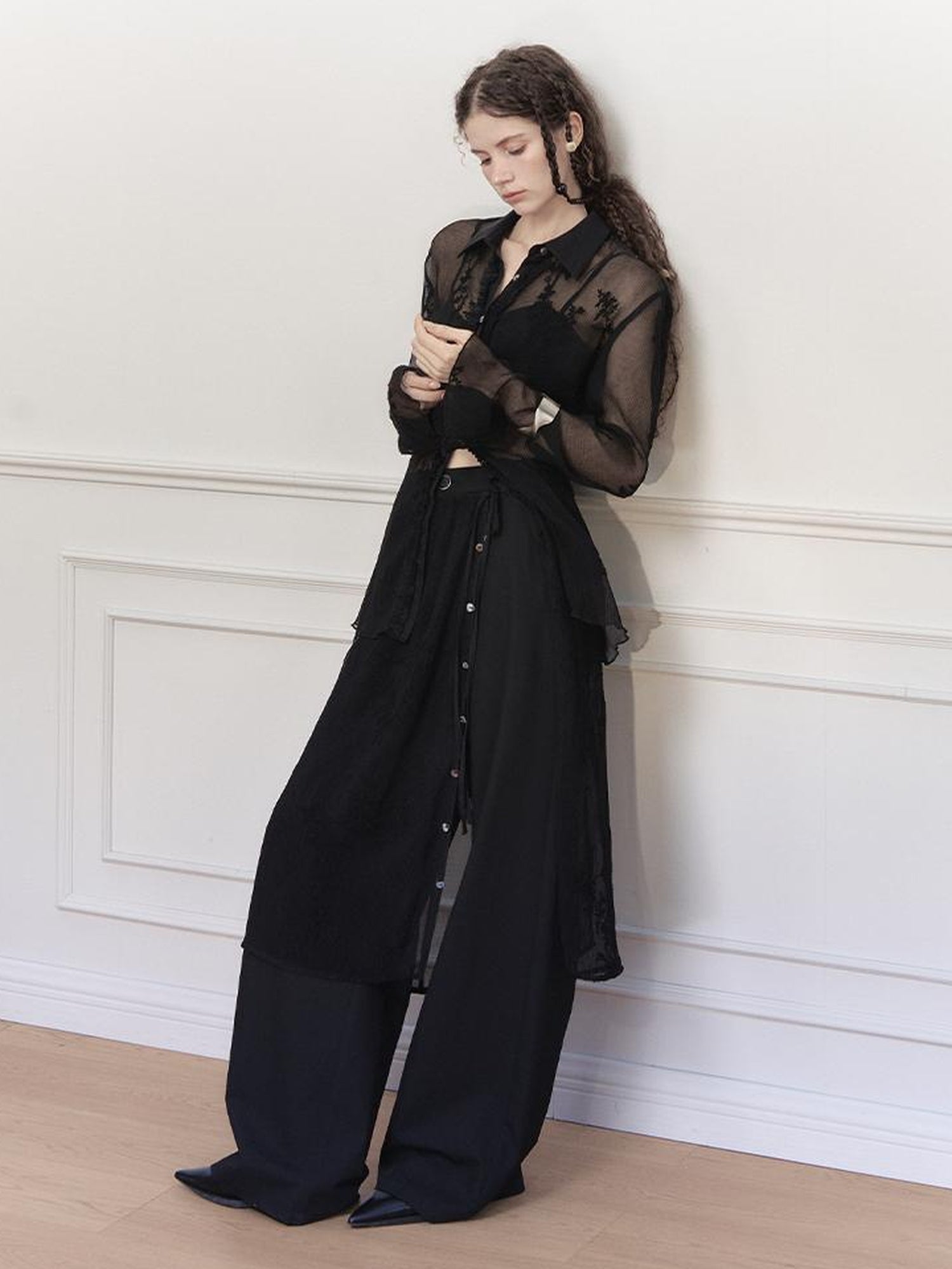 AnnoMundi Textured Sheer Linen Look Sun Shirt