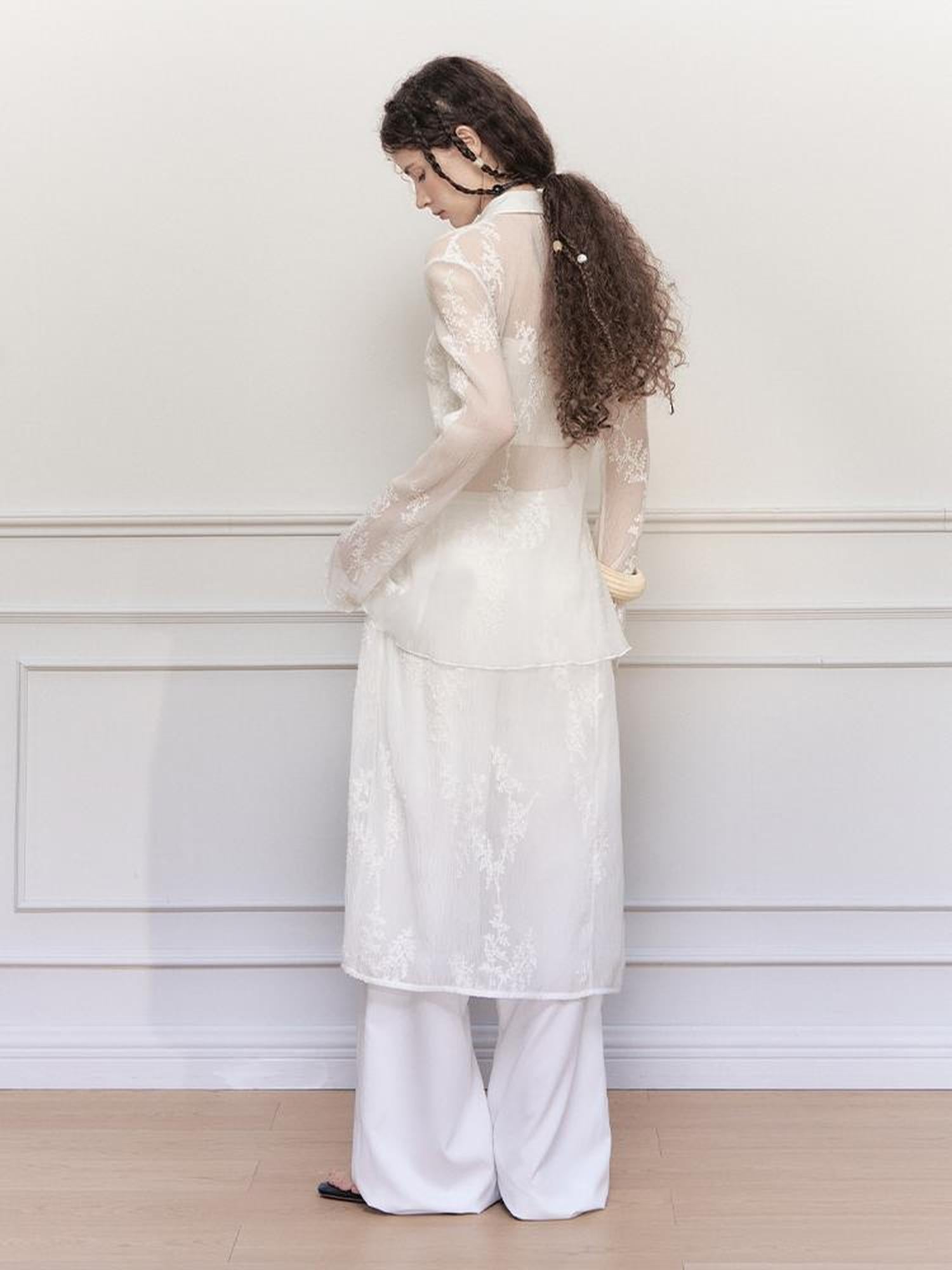 AnnoMundi Textured Sheer Linen Look Sun Shirt