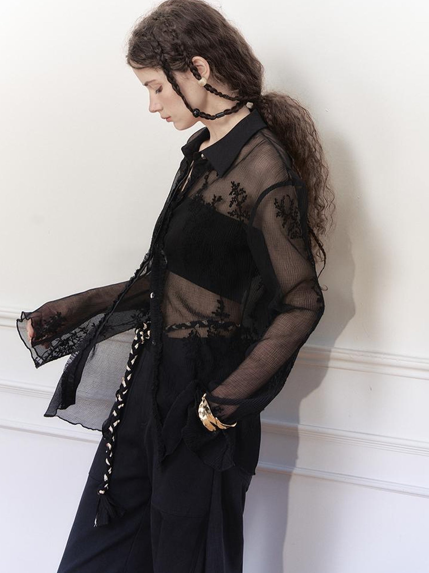 AnnoMundi Textured Sheer Linen Look Sun Shirt