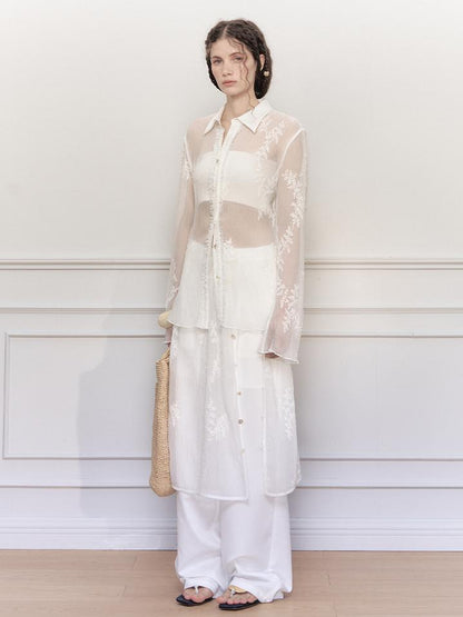 AnnoMundi Textured Sheer Linen Look Sun Shirt