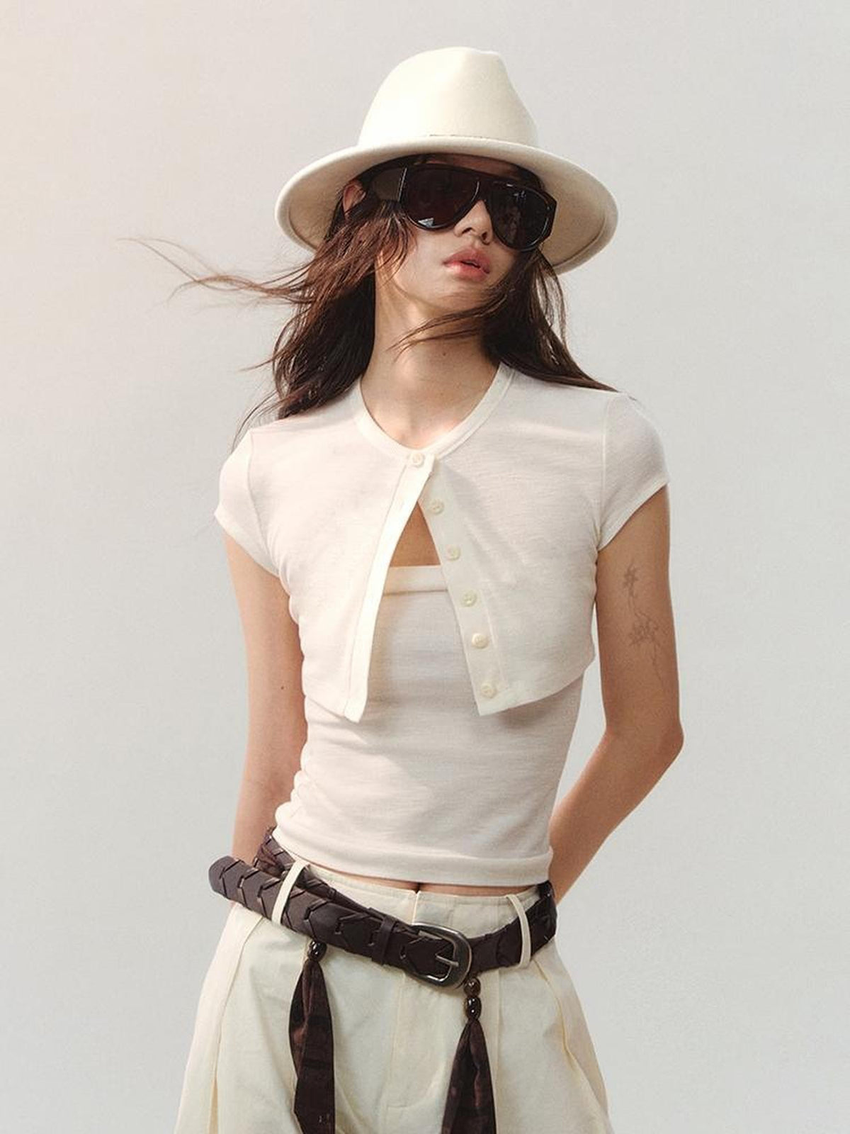AnnoMundi Textured Slim Fit Layered Two Piece Women&
