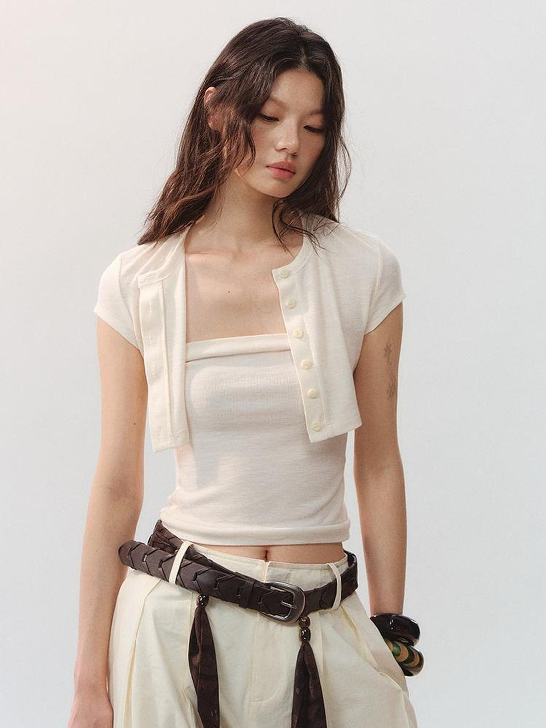 AnnoMundi Textured Slim Fit Layered Two Piece Women&