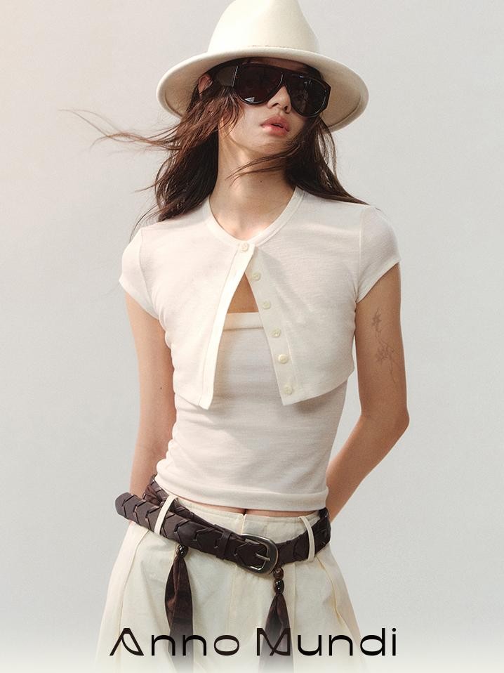 AnnoMundi Textured Slim Fit Layered Two Piece Women&