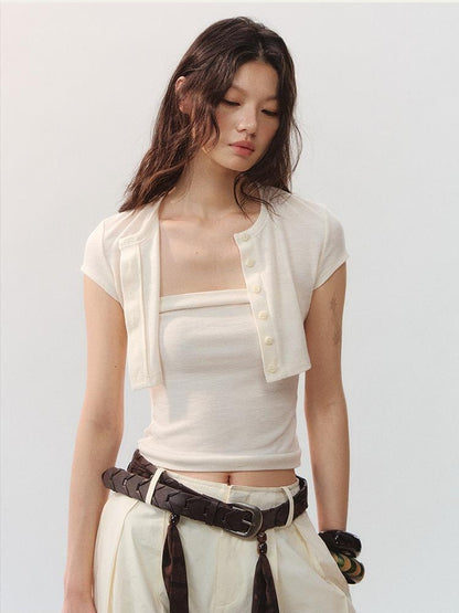 AnnoMundi Textured Slim Fit Layered Two Piece Women&