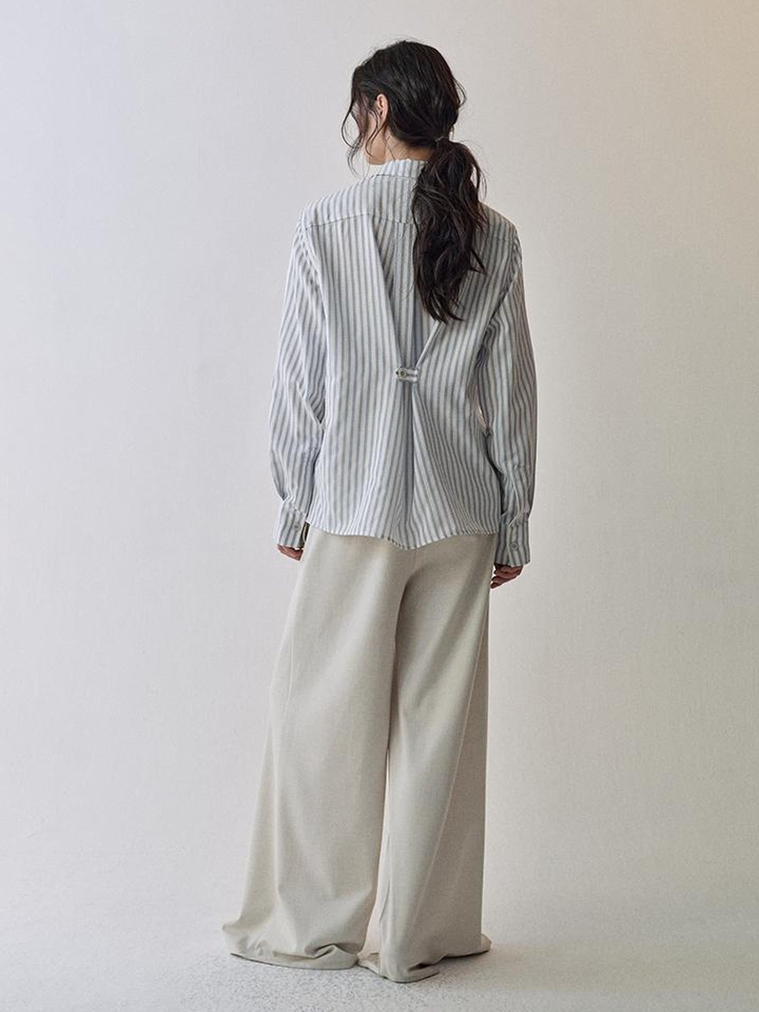AnnoMundi Textured Stripe Shirt With 3D Lace Placket