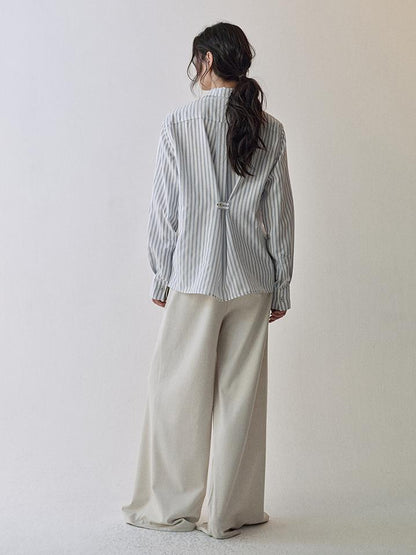 AnnoMundi Textured Stripe Shirt With 3D Lace Placket