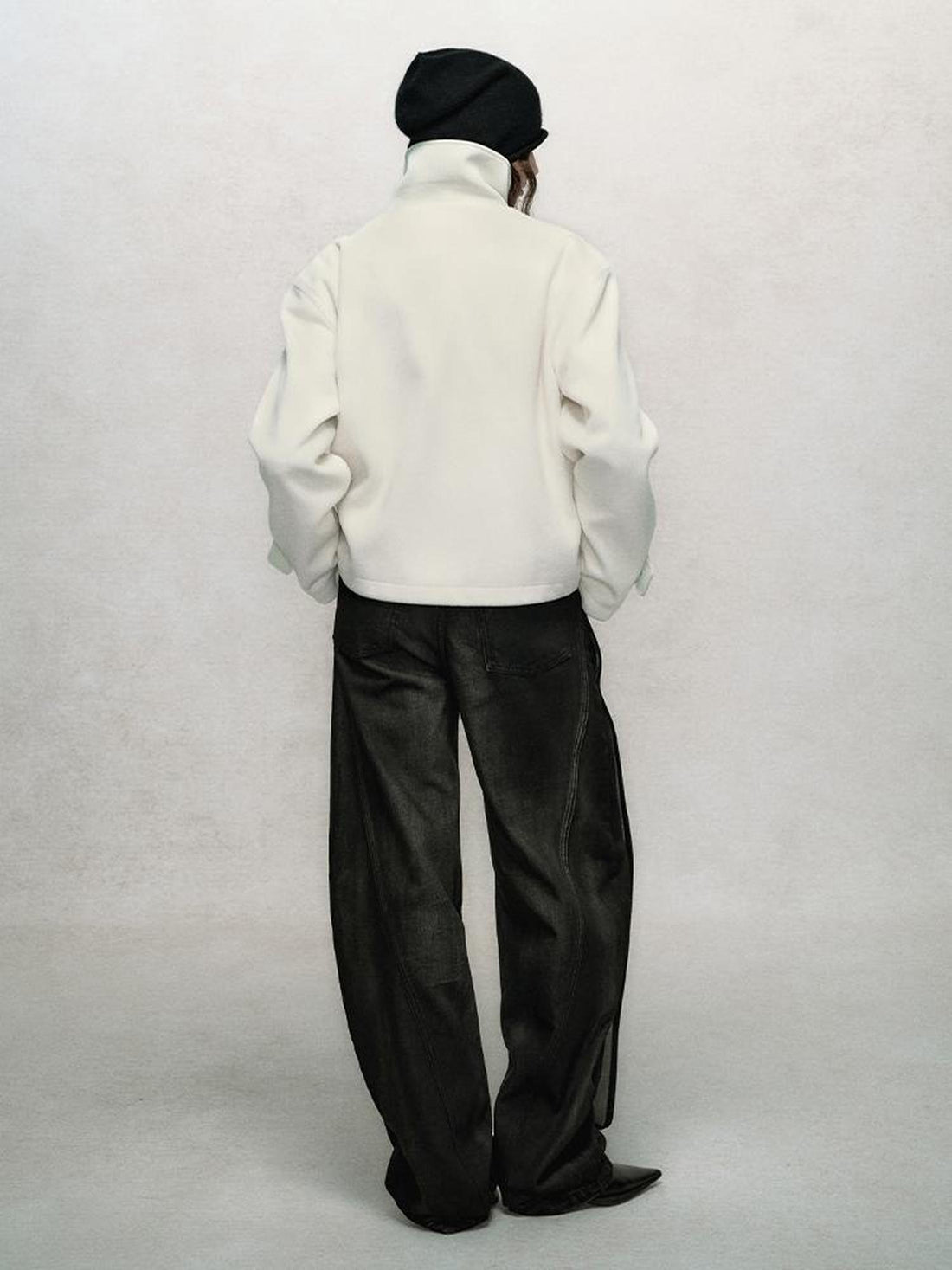 AnnoMundi Textured Suede Wool Blend Short Coat