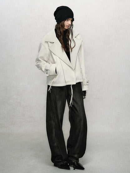AnnoMundi Textured Suede Wool Blend Short Coat