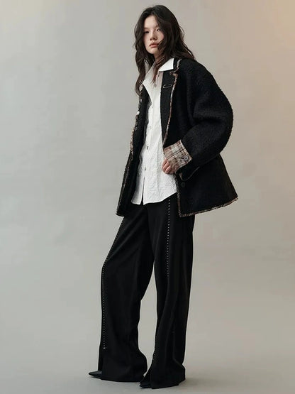 AnnoMundi Textured Tweed Checkerboard Blazer Jacket